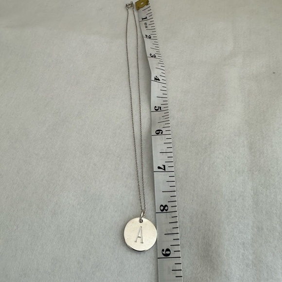 Sterling Silver‎ Engraved Initial A Disc Pendant with Silver 16 Necklace - Picture 7 of 8